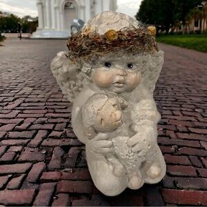 VINTAGE 1990’s~CAST ART~DREAMSICLES (CHERUB & LAMB) by KRISTIN HAYNES~NICE~BR